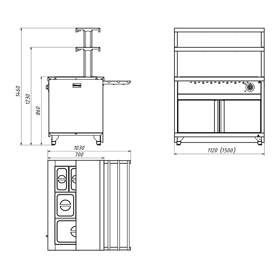 картинка Мармит 2-х блюд паровой Gabino Riga ММ2V-10/7